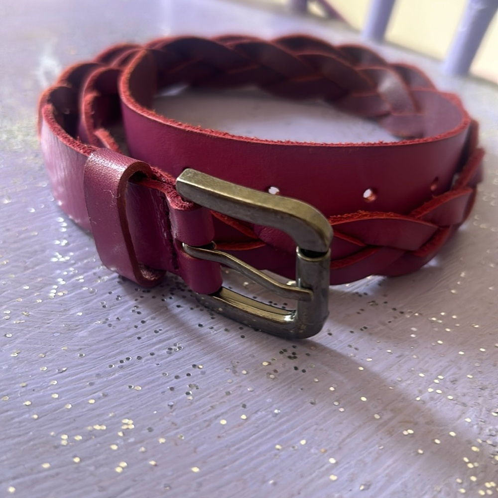 Retro Vintage 70’s 80’s Purple Braided Skinny Belt by Eddie Bauer